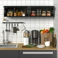 thumbnail image 4 of Metal Garage Wall Cabinet with Doors Side with Holes,Wall Mounted Metal Storage Cabinet with Up-Flip Door ,Garage Storage Cabinet for Garage, Basement, Kitchen, Warehouse,Office, Bathroom-Black, 4 of 9