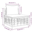 thumbnail image 4 of vidaXL Garden Middle Sofa with Beige Cushions Poly Rattan, 4 of 4