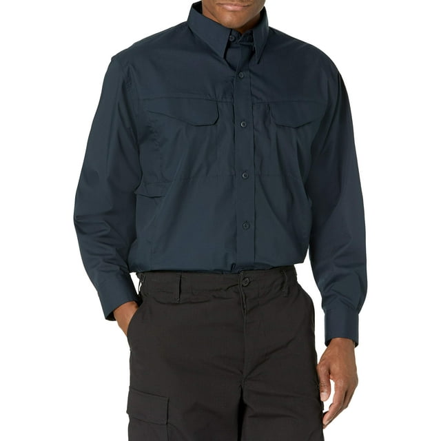 Camisa Tru-Spec para Hombre, Ligera, Manga Larga 24-7, Azul Marino, 4XL