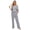 Grey, variant on LYMAYTER‌ Women's ‌Comfy Sleepwear Set Cotton Short Sleeve Top Lounge Pants Home Clothes Outfit‌