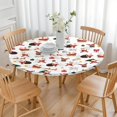 thumbnail image 3 of White Christmas Santa Pattern Round Fitted Tablecloth with Elastic Edge,Dining Table Cover Waterproof,Outdoor Round Tablecloth for Camping,Dining,Indoor and Outdoor, 3 of 7