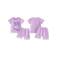 thumbnail image 2 of BemeyourBBs Toddler Babby Girls Silly Goose Outfits Newborn Infant Cute Summer Clothes Goose Letter Print Short Sleeve T Shirt Tops and Shorts Set, 2 of 9