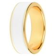 thumbnail image 2 of Gold Plated Sterling Silver White Enamel Thick Band Ring for Women - Size 8, 2 of 5