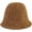 Brown, variant on CoCopeaunts Bucket Hats for Women Solid Color Winter Lamb Velvet Mens Fisherman Caps Windproof Warm Fluffy Sherpa Basin Hats