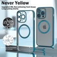 thumbnail image 3 of Magnetic Clear for iPhone 15 Pro Max Case [Compatible with MagSafe] [Full Camera Lens Protection] Luxury Plating Women Girls Men Cover Shockproof Phone Case for iPhone 15 Pro Max Blue, 3 of 14