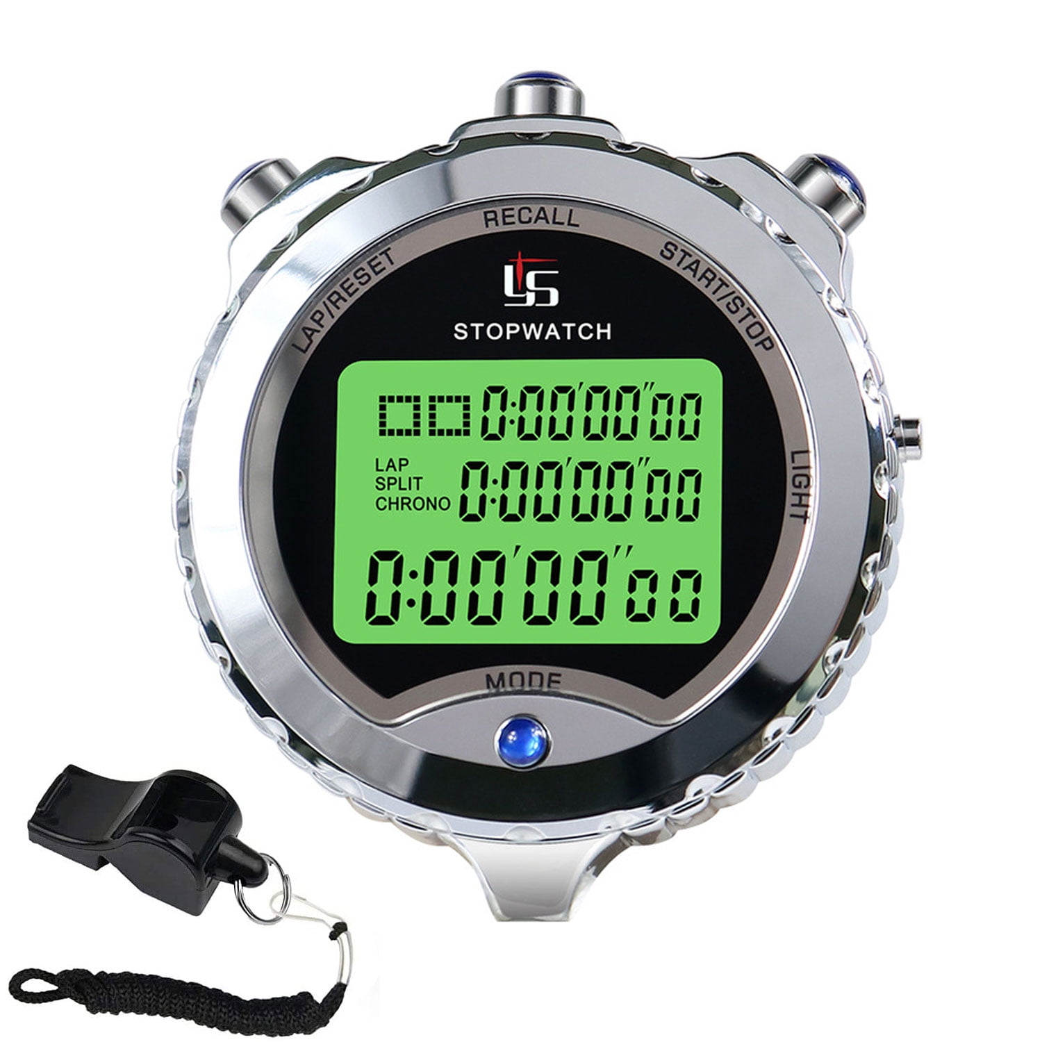 Rolilink Stopwatch, 100 Laps Metal Stop Watch for Sports Waterproof