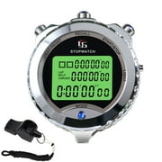 Rolilink Stopwatch, 100 Laps Metal Stop Watch for Sports Waterproof Stopwatches Timer for Sports and Competitions