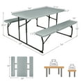 thumbnail image 2 of Gymax Folding Picnic Table & Bench Set for Camping BBQ w/ Steel Frame Grey, 2 of 10