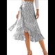 thumbnail image 1 of Falda Midi con Abertura y Volantes en el Bajo, con Nudo y Estampado Floral Bohemio para Mujer L, 1 of 10