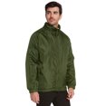 thumbnail image 2 of 9 Crowns Maximos Men's Water Resistant Fleece Lined Wind Rain Hooded Jacket (Dark Olive, Large), 2 of 4