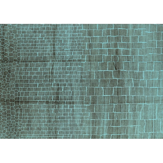 Ahgly Company Indoor Rectangle Solid Light Blue Modern Area Rugs, 2' x 4'