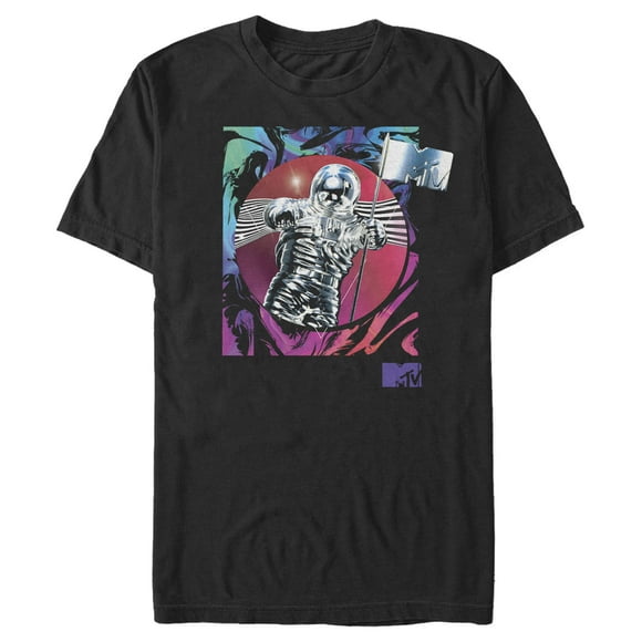 T-Shirt Homme MTV Spaceman Statue Cercle - Black - Moyen