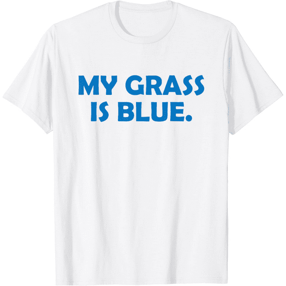 My Grass Is Blue Bluegrass Funny Retro Typography Music Fan Men's T-Shirt 100% Cotton