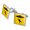 Silver, variant on Alien Abduction Hazard Warning Sign Square Cufflink Set - Silver or Gold