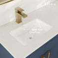 thumbnail image 6 of Eviva Curio 60"W x 18"D Dark Blue Double Sink Bathroom Vanity with White Carrara Quartz Countertop and Undermount Porcelain Sinks, 6 of 11