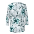 thumbnail image 5 of 3/4 Sleeve Blouses for Women Dressy,Womens 3/4 Sleeve Tops and Blouses Casual Floral Print Cute Tunic Top Crewneck Loose Fit Soft Dressy T Shirts, 5 of 5