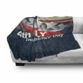 thumbnail image 3 of 4th of July Soft Flannel Fleece Blanket, American Flag Backdrop with Stars and Swirled Abstract Stripes Patriotic Design, Cozy Plush for Indoor and Outdoor Use, 60" x 80", Multicolor, by Ambesonne, 3 of 6