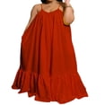 thumbnail image 1 of Robe Longue d'Été Décontractée et Fluide pour Femmes avec Poche, Bretelles Spaghetti, Encolure Dégagée, Ample, pour la Plage, 1 of 4