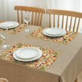 thumbnail image 4 of Pioneer Flower Floral Print Pattern Summer Linen Placemats Set Of 4, Washable Non-Slip Heat Resistant Table Mats for Kitchen, 12x18 Inch, 4 of 6