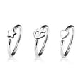 thumbnail image 4 of Nose Ring 20G 3-Pack Heart Anchor & Star Hoop Rings Cartilage Piercing Jewelry, 4 of 5
