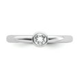 thumbnail image 4 of Solid 925 Sterling Silver Stackable 4mm Round White Topaz Ring Eternity Band Size 6, 4 of 6