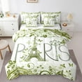 thumbnail image 1 of Erosebridal Girls Butterfly Flower Bed In A Bag Full Size,Paris Eiffel Tower Bed Set,Floral Room Decorative,Breathable,7-Piece, 1 of 1