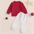 thumbnail image 5 of ASFGIMUJ Toddler Boys Christmas 2 Piece Outfits Santa Embroidery Long Sleeve Pullover Sweatshirts Baby Boy Pants Set, 5 of 8