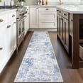 thumbnail image 2 of Abstract Runner Rug 2x8 Ft Washable Runners for Hallways, Non Slip Kitchen Runner Printed Faux Wool Entryway Runner Indoor, Modern Floor Carpet for Hall Kitchen Bedroom, Light Blue White, 2 of 9