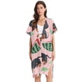 thumbnail image 2 of Dachshund Dogs Watermelon Women Swimsuit Cover up V Neck Beach Dress Short Sleeve Vacation Outfits Swimwear, 2 of 7