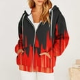 thumbnail image 2 of wycnly Sweatshirt Coat for Women Winter Hoodies Coat for Women Fashion Flame Print Zip up Drawstring Hooded Sweatshirt Coat Fall Lightweight Plus Size Outerwear Jacket with Pocket Weekly, 2 of 6