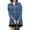 Blue, variant on Women'S Oversized Mid Long Denim Jacket Jean Biker Coat Light Blue XL