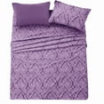 thumbnail image 6 of Lux Decor Collection Paisley Printed Twin Bed Sheets Set, 4 Pc Microfiber Bedding Set, Fitted Bed Sheet, Flat Sheet, 2 Pillow Covers - Purple, 6 of 7
