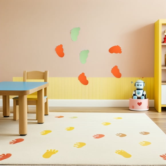 EXHUMKY 90Ud Papel Cortado Con De Huellas Multicolor Para De Aula Y Manualidades En Casa