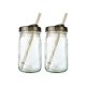 thumbnail image 1 of 2 Piezas Farsco Vidrio Mason Jars Ball Boca Ancha 946 ML Tapa Humo Comida Bebidas Almacenamiento Vintage, 1 of 2