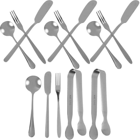 

1 Set Food Tableware Cheese Serving Tool Metal Tableware Food Tong and Spoon Fork Shovel