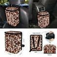 thumbnail image 4 of Renewold Cow Print Light Brown Car Seat Covers Full Set of 15, with Steering Wheel Cover Seatbelt Pad Trash Bin Mount Sunglasses Holder Rearview Mirror Protector Cup Holder Key Chain Car Accessories, 4 of 7