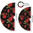 thumbnail image 3 of FMSHPON Red Rose Xmas Christmas Tree Skirt Stand Mat for Holiday Party Decoration Indoor Outdoor 48 inches, 3 of 6