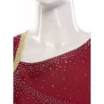 thumbnail image 5 of HULIJA Figure Skating Dress for Women Sheer Mesh Asymmetrical Skirt Leotard Lyrical Dance Dress Burgundy S, 5 of 7