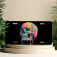 thumbnail image 4 of 1 Pcs 2D Flat License Plate Covers & Frames, Colorful Skull For Decorative Front, Waterproof For Decoration Aluminum License Plate Covers & Frames Cover For Men Women, 12" X 6", 4 of 6