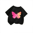 thumbnail image 3 of Tiijoy Toddler Girls Graphic Tee Butterfly Print Short Sleeve Casual T Shirt, Sizes 3-4T, 3 of 3