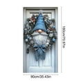 thumbnail image 3 of Sahpxhe Christmas Decorative Door Cover with Christmas Wreath Gnome Printing, Beautiful Durable Xmas Door Hanging Covers for Xams Door And Wall Decorations 35.43x70.87 Inch Multicolor, 3 of 6
