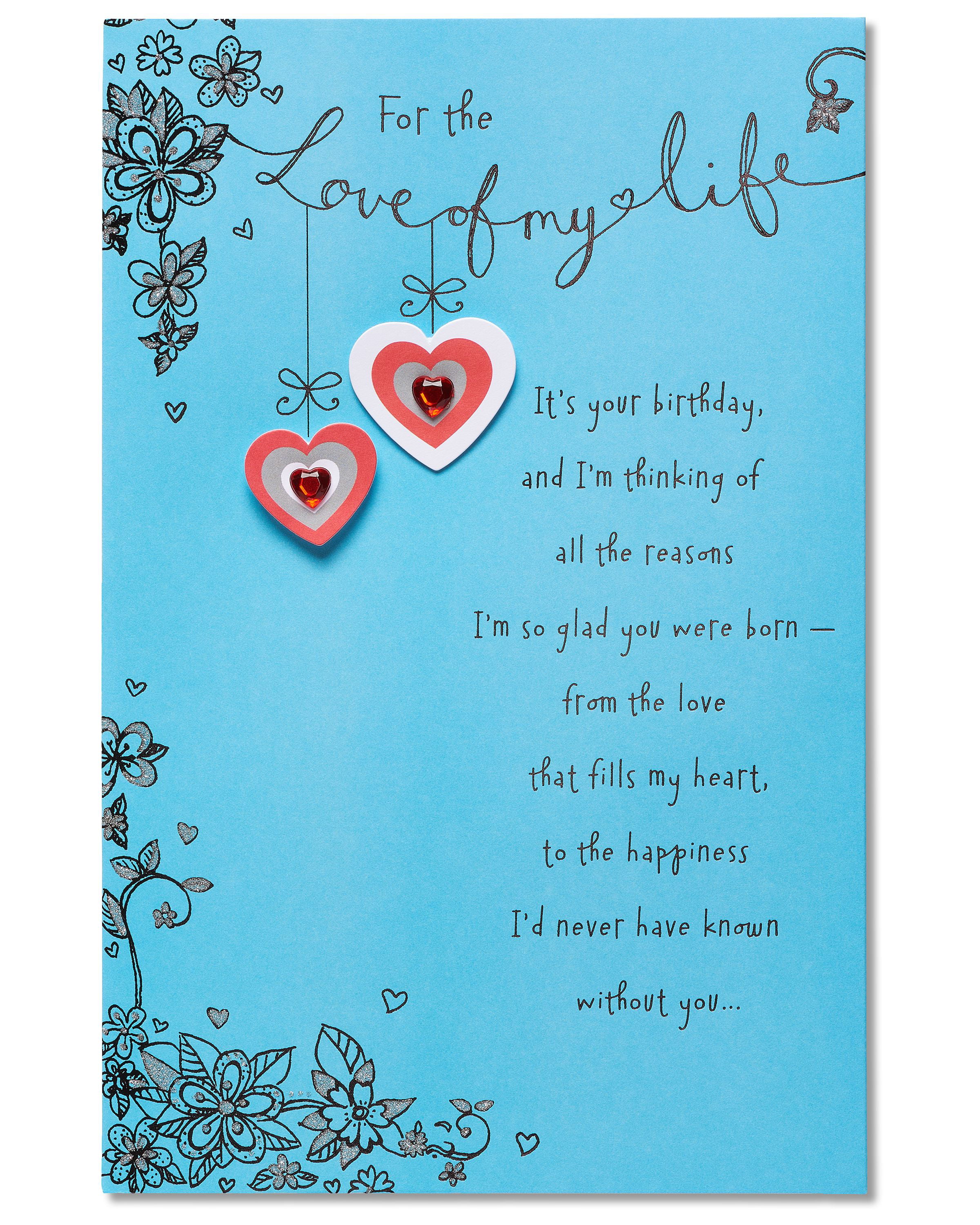 American Greetings Love of My Life Birthday Card with Glitter - Walmart.com