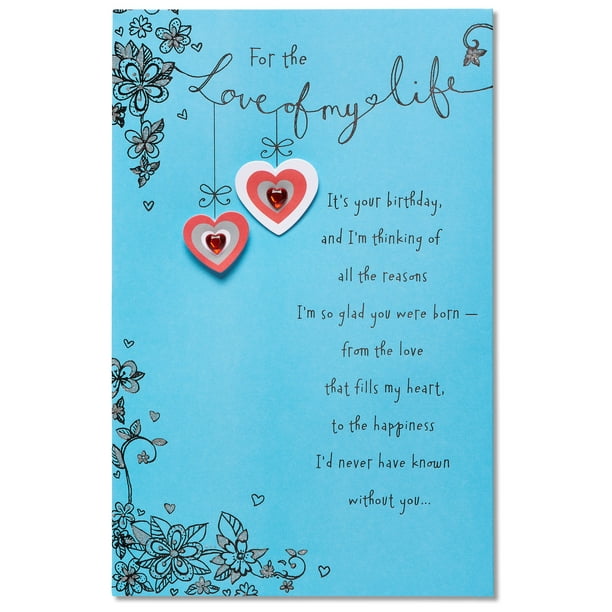 American Greetings Love Of My Life Birthday Card With Glitter Walmart Com Walmart Com