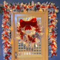 thumbnail image 3 of Corona de Navidad de ratán para puertas, conjunto de coronas para decoración de Año Nuevo, guirnalda de flores para exteriores, decoración del hogar, decoraciones navideñas, 2023, 3 of 4