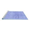 thumbnail image 2 of Ahgly Company Machine Washable Indoor Round Abstract Blue Modern Area Rugs, 4' Round, 2 of 4