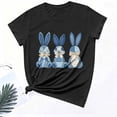 thumbnail image 6 of Happy Easter Bunny Shirt for Women - Cute Rabbit Print Short Sleeve Tunic Tops Spring Holiday Casual Tee Rabbit Print Casual, 6 of 6