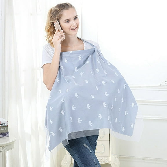 BESTYASH Grey Cotton Nursing Cover for Women, Multi-Function Breastfeeding Scarf, 1 Set