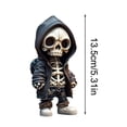 thumbnail image 3 of Sudadera Halloween Muñecas Calavera Artesanías Resina Escultura Hombre Esqueleto Gótico (A), 3 of 3