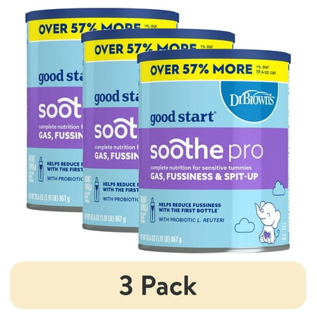 (3 pack) Good Start Dr. Brown's Soothe Pro Baby Formula, 30.6 oz
