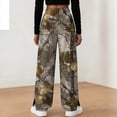 thumbnail image 5 of zaveiop Women's Y2K Camo Maple Leaf Print Sweatpants Baggy Hip Pop Elastic Waist Long Pants Streetwear (Khaki, L), 5 of 9